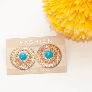 Golden and blue Stud Earrings